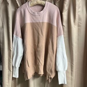 Elegant Colorblock Crew Neck Sweater